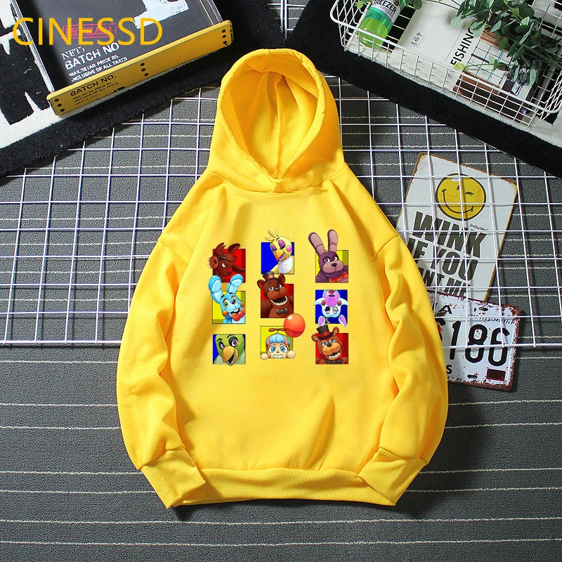 Hoodie Boys Anime Cartoon Five Night At Freddy Fnaf Children's Clothes Autumn Winter Coat Velvet Kids Fleece Sweatshirts 3-13Y