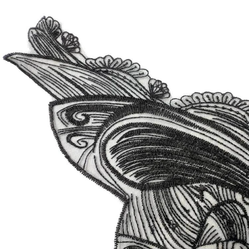 

1 Pc Black Flower Neckline Collar Lace Applique Fabric for Fabric Apparel Sewing On Home Textiles For Dress Scrapbooking