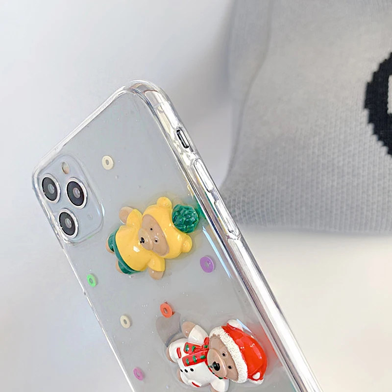 Милый 3D чехол для телефона с тремя медведями iPhone 11 pro max 6 6s 7 8 Plu XS X XR Max se 2020 PRO