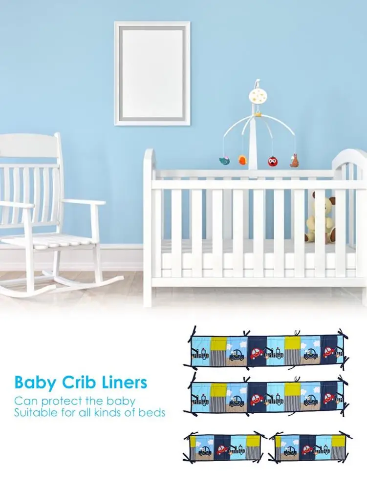4 шт. мягкие и приятные для кожи подкладки детской кроватки | Мать ребенок