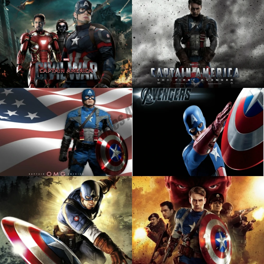 Картина на холсте Marvel герои Капитана Америка настенные плакаты и принты в