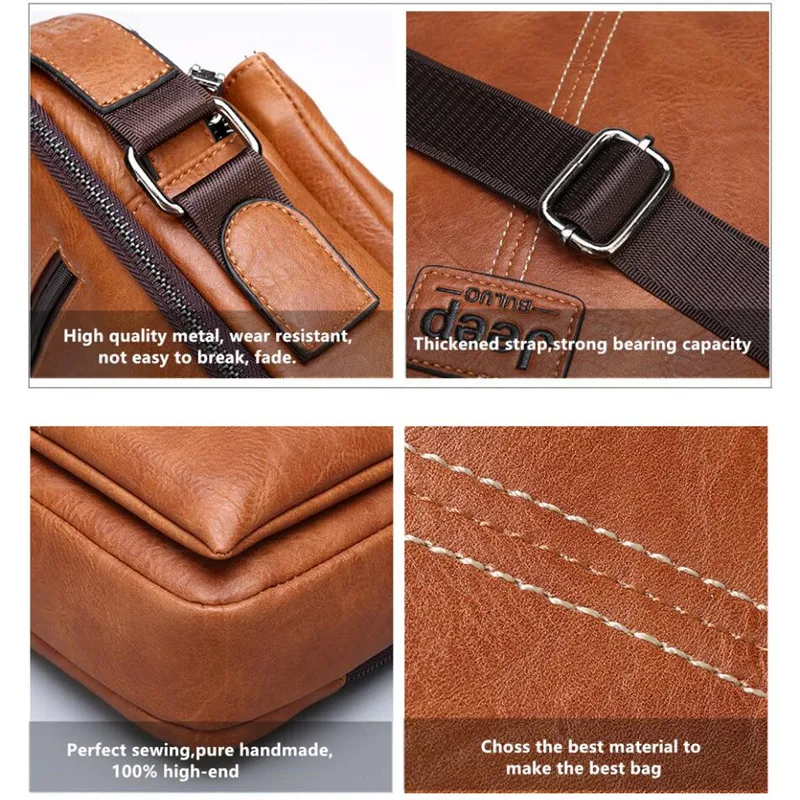 JEEP BULUO Messenger Men Bags Famous Brand Crossbody Shoulder Bag For iPad Hanbags Tote Fashion Casual office Work Male Bags New