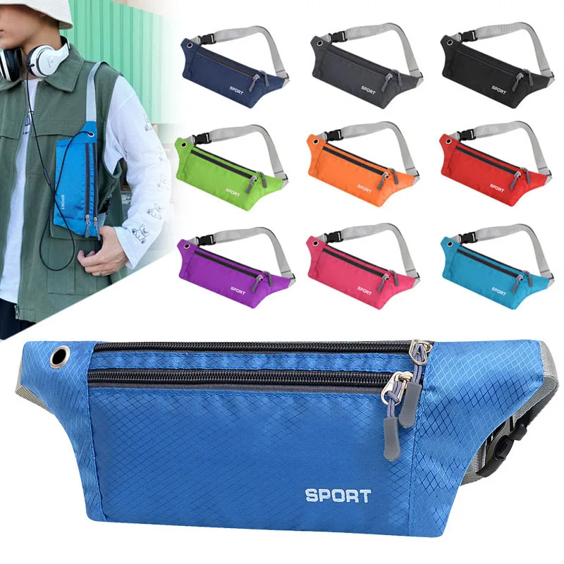 

2021 Running Waist Bag Waterproof Sports Chest Shoulder Belt Pants Pocket Unisex Waist Bag Outdoor Cycling Phone Bag Accessories