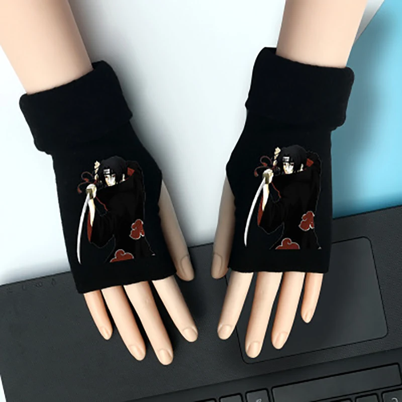 

Anime Kakashi Half Finger Gloves Fans Boys Girls Autumn Winter Warm Cartoon Mittens Gift Gloves Cosplay