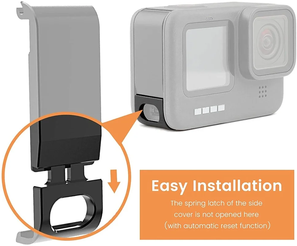 Для GoPro Hero 9 Black Съемная крышка для аккумулятора алюминиевый сплав защита Type-C