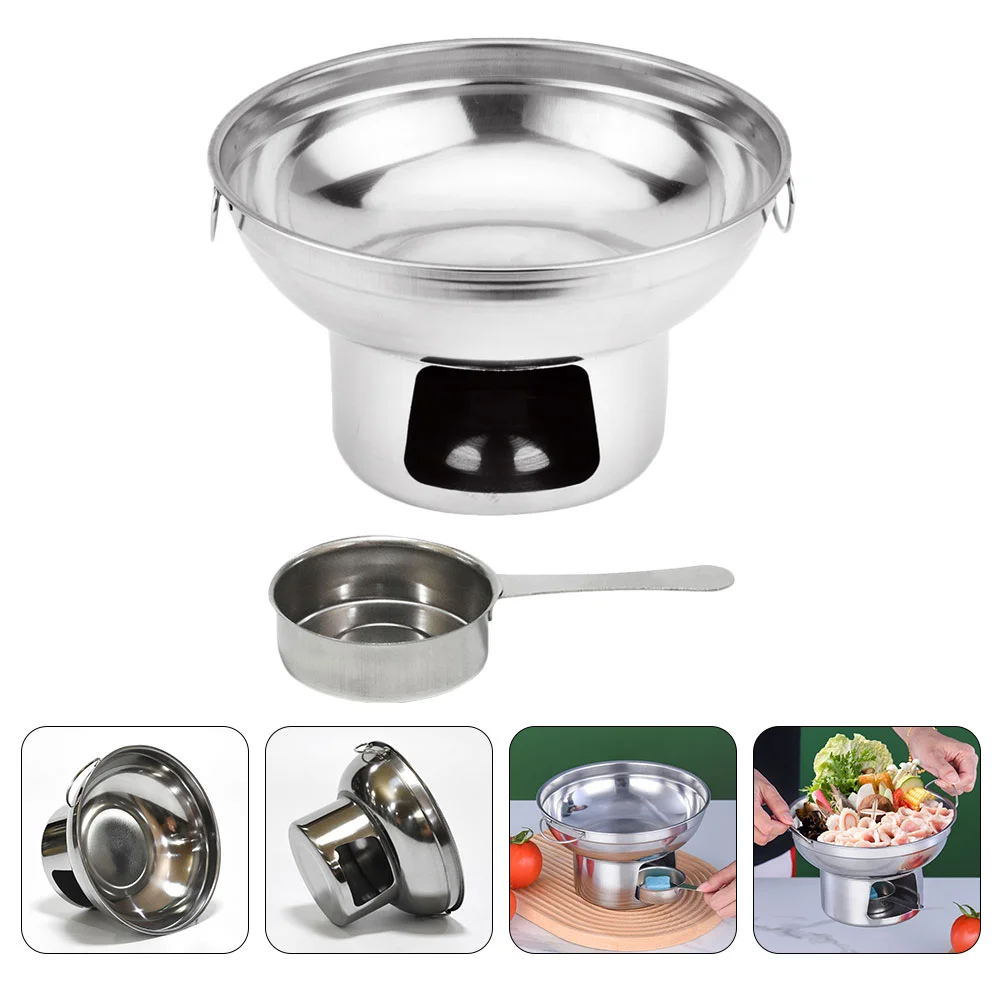 

1 Set Alcohol Heating Hot Pot Home Small Pot Outdoor Camping Cooking Pot