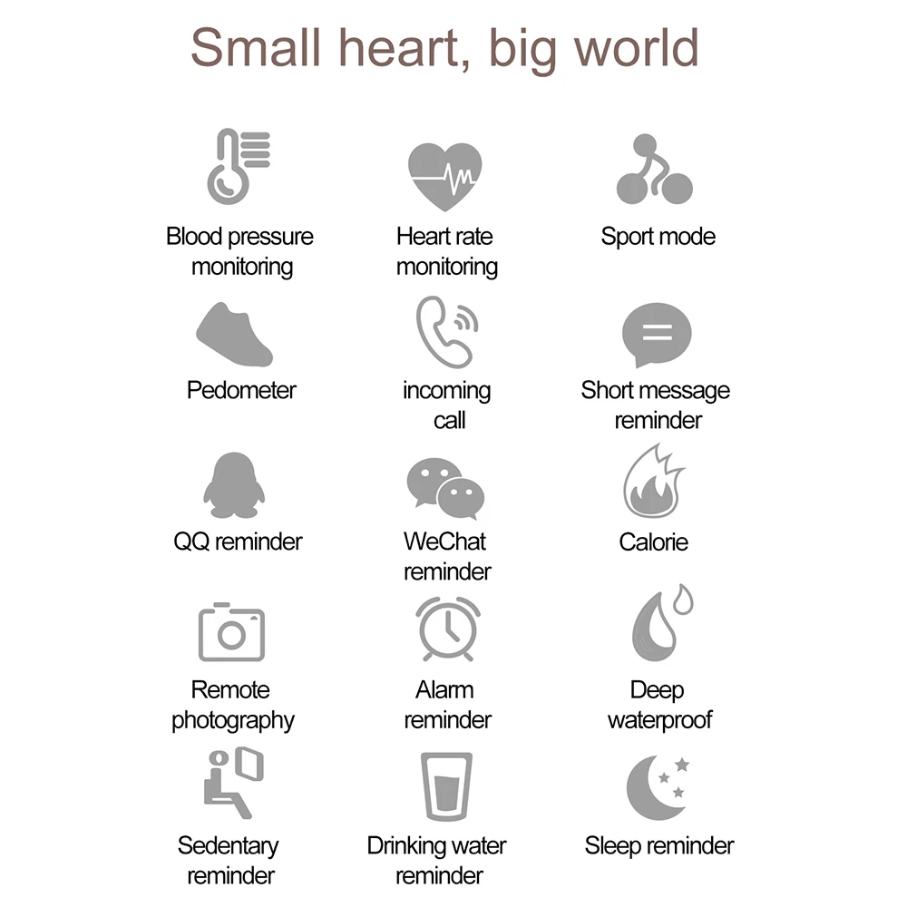 

Women Sport Smart Watch Men LED Waterproof SmartWatch Heart Rate Blood Pressure Pedometer Watch Clock For