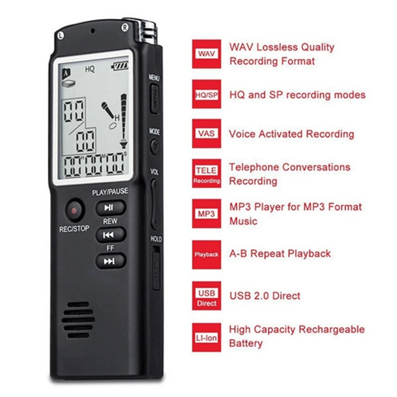 Горячая Распродажа 32GB Диктофон USB диктофон цифровой Аудио с WAV Mp3 плеером Прямая