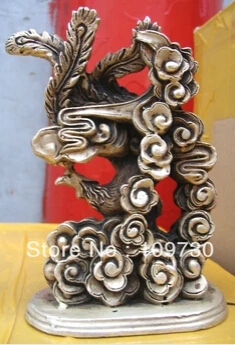 Бесплатная доставка &ltстарая элегантная пара дракон феникс на ветру тибетская