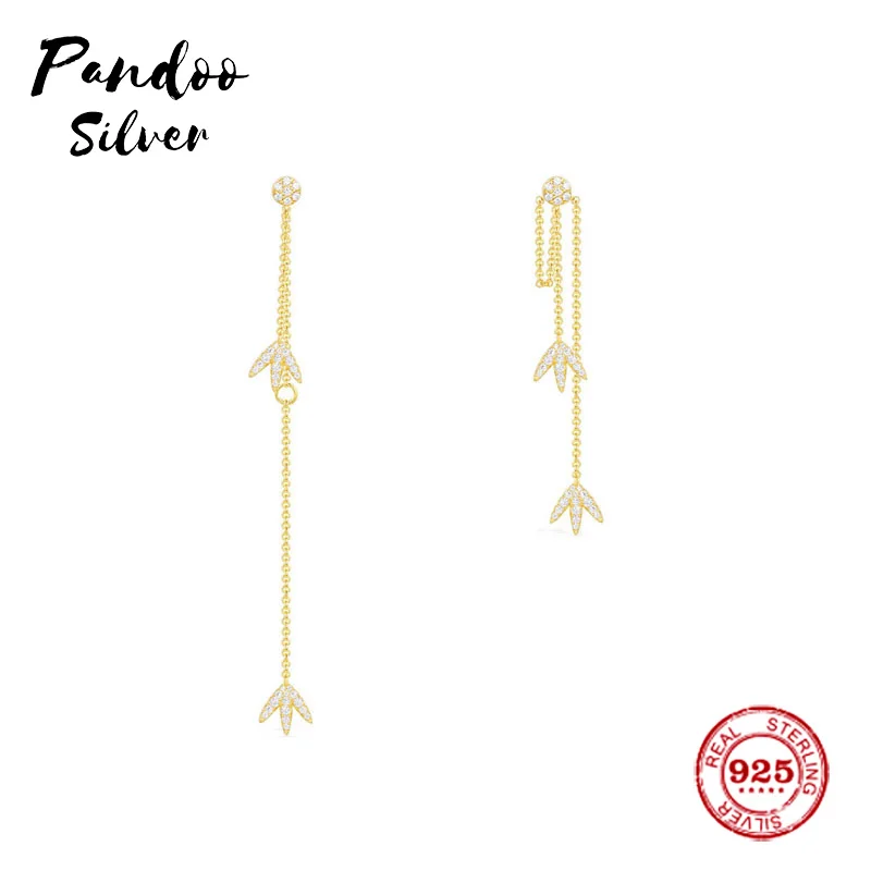 Модные очаровательные длинные серьги из стерлингового серебра оригинал 1:1 копия