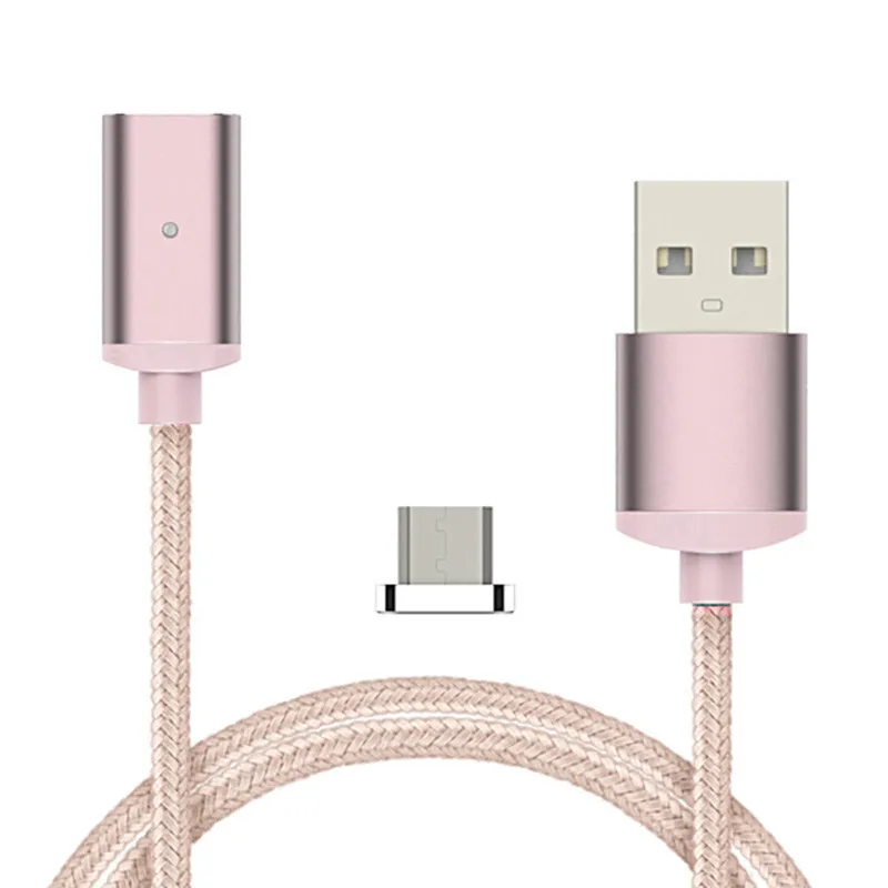 Rose Gold Магнитный Micro Тип USB C прочный кабель для передачи данных 120 см длинные телефон Быстрый зарядный кабель для IOS iPhone Android samsung Xiaomi LG кабель - Цвет: Rose Gold