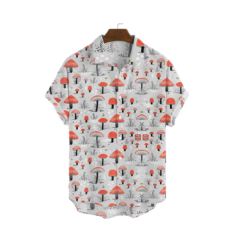 

Mens Hawaii Shirt Summer Beach Short Sleeve Printed Tops Casual Holiday Blouse
