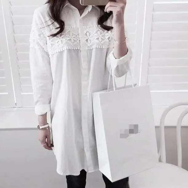 Новинка 2020 осенняя белая кружевная блузка большого размера 4XL женские топы