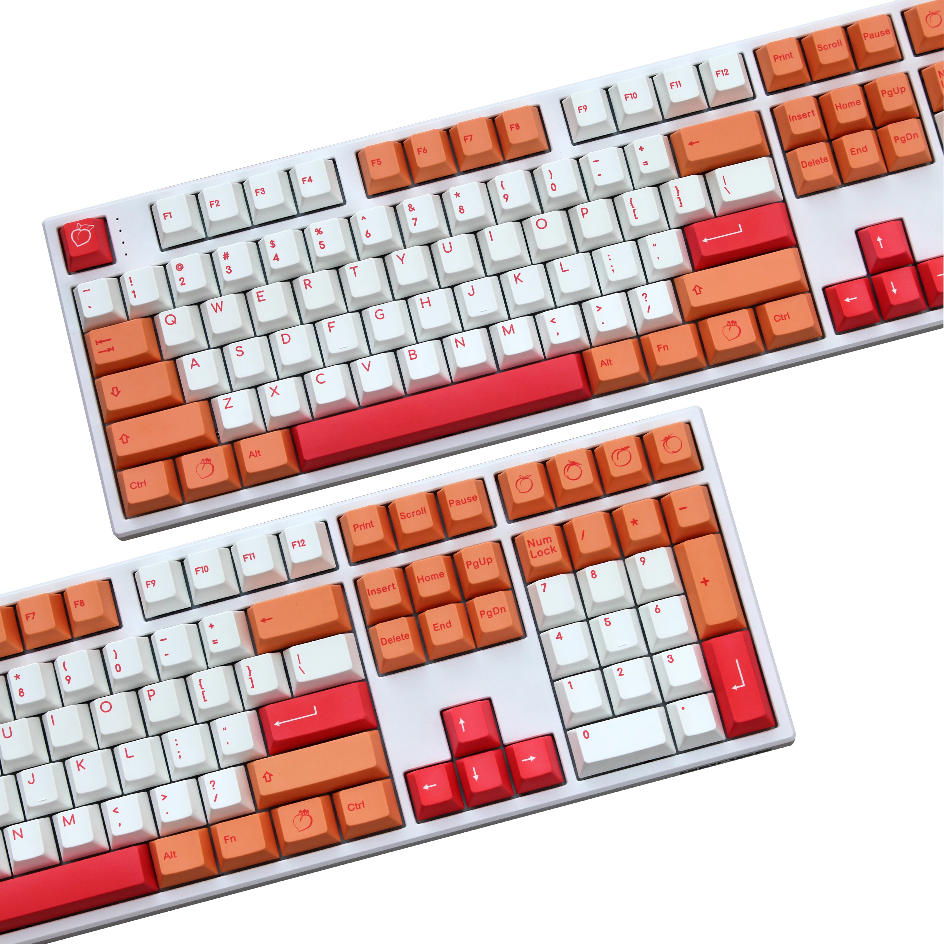 

Peaches 108/130 key dye sublimated pbt keycap for mechanical keyboard Cherry Filco Ducky keycap Cherry profile Only sell keycaps