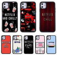 netflix and chill aesthetic phone case for iphone 11 12 pro se 20 max xr xs x 7 8 6s plus mini fundas coque cover pctpu