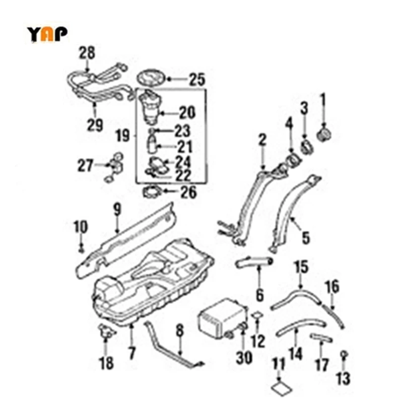 Новый топливный насос в сборе для FITFORD MONDEO Turnier S-Max 1.6L 2.0L 2.3L 2.5L L4 6G919H307EG 1599836 2000-2015 -