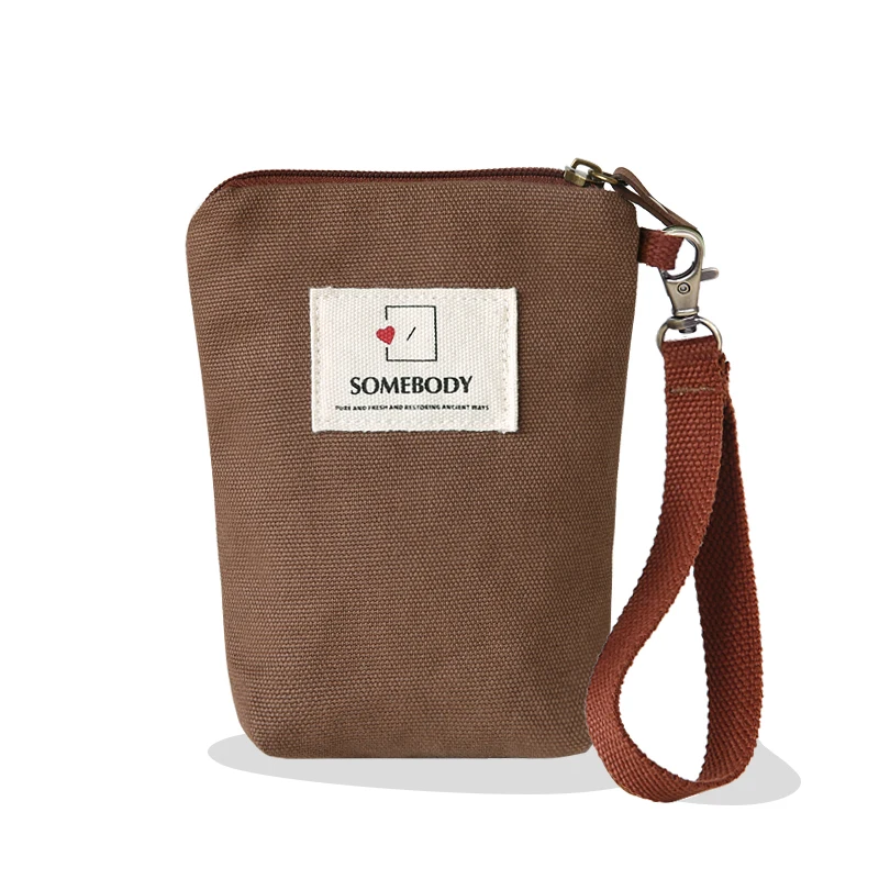 mobile bag - Coffee Холщовая Сумка для мобильного телефона, Новая женская мини-сумка в Корейском стиле для студентов - Цвет: mobile bag - Coffee