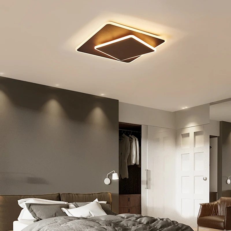 

Led Ceiling Lamp Bedroom Modern White Simple Brown Fashion Household Creative Nordic Living Room Super Bright Porch Warm Room