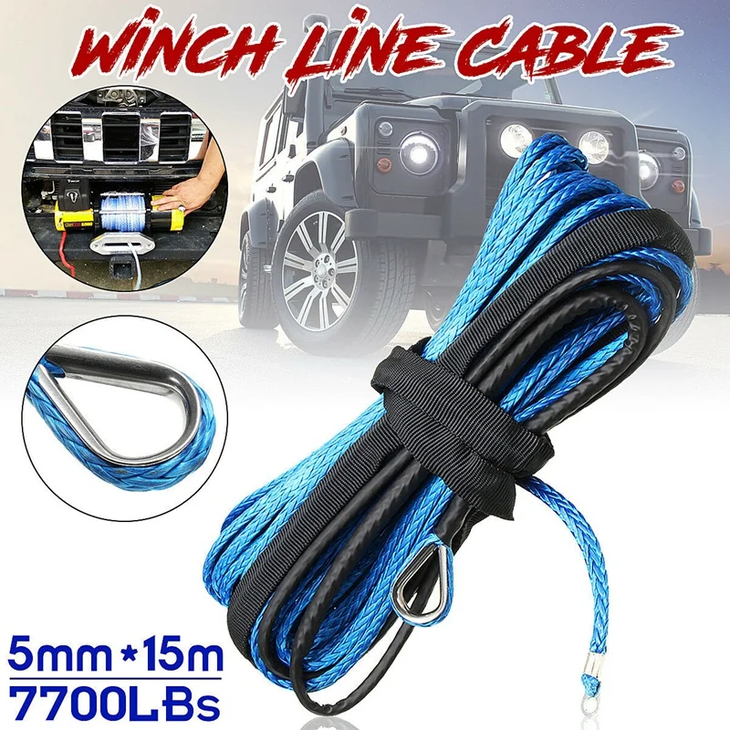 

3/16 inch x 50 inch 7700 LBs Synthetic Winch Line Cable Rope with Protection Sleeve for ATV UTV