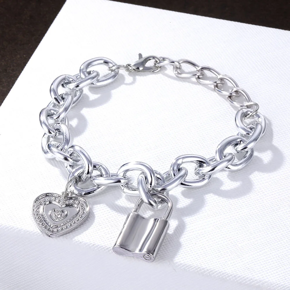 Женский браслет в стиле панк с замком-замком | Украшения и аксессуары