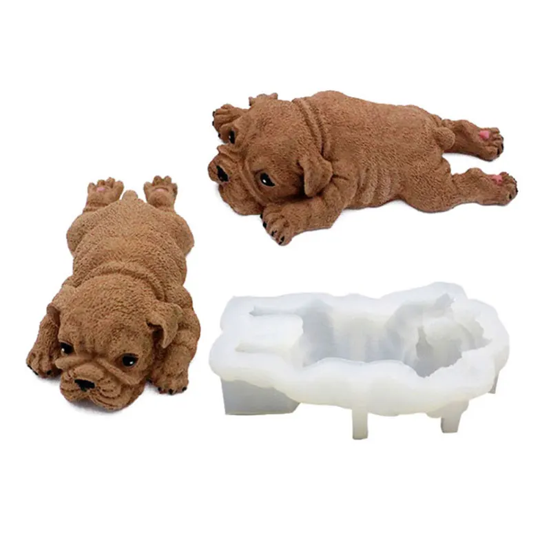 

2021 New 3D Stereo Cute Shar Pei Dog Mold Ice Cream Mousse Cake Chocolate Silicone Mold DIY Creative Baking Mold