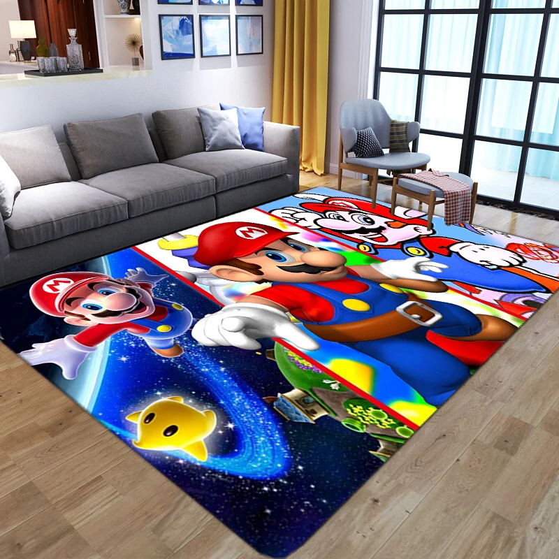 

New Cartoon 3D Anime Super Mario pattern Carpets for Living Room Bedroom Large Area Rug Kid play Floor Mat Child Game Big Carpet