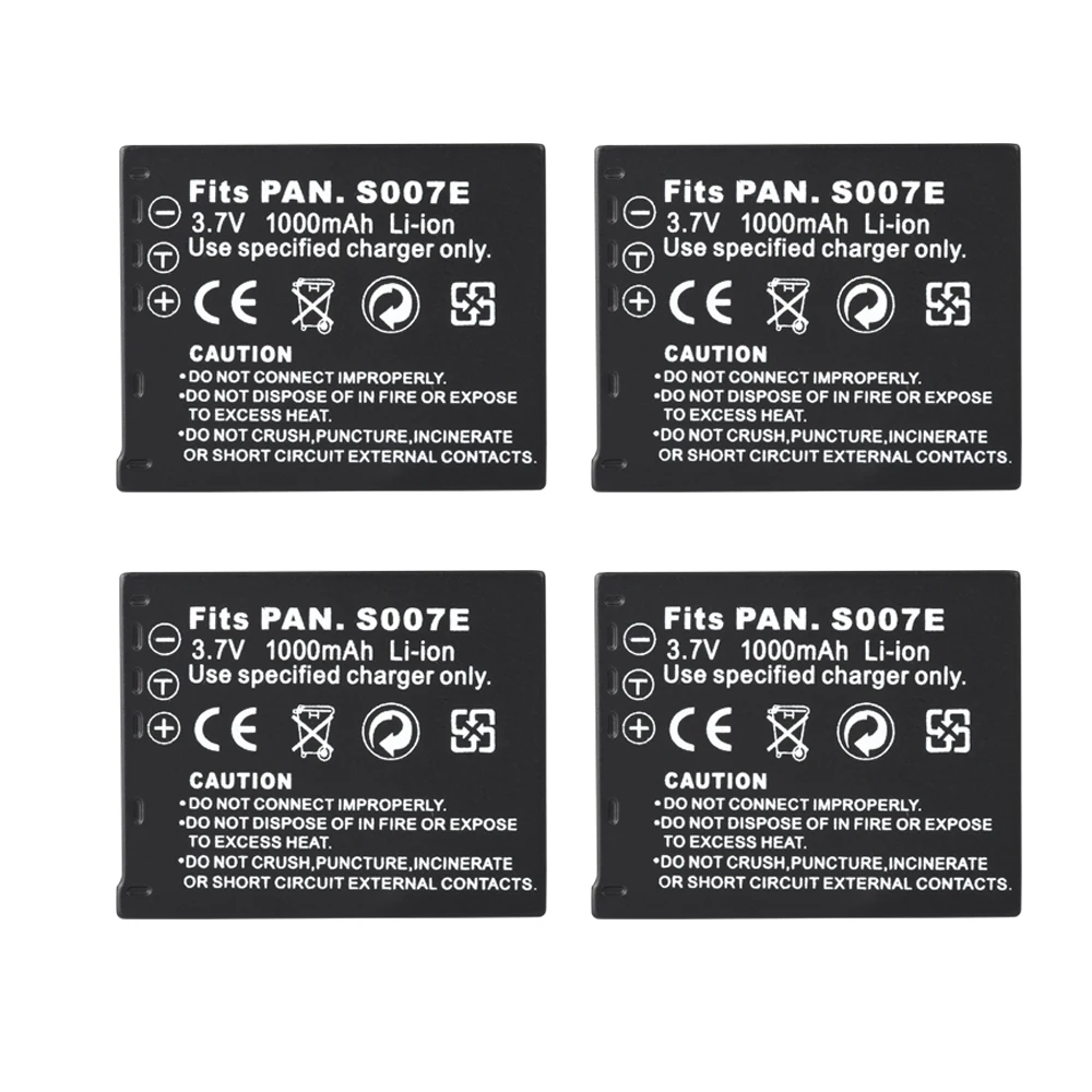 Аккумулятор CGAS007 для Lumix Panasonic батарея DMC TZ1 TZ2 TZ3 TZ4 TZ5 TZ50 TZ15 1000 мАч S007 S007e зарядное