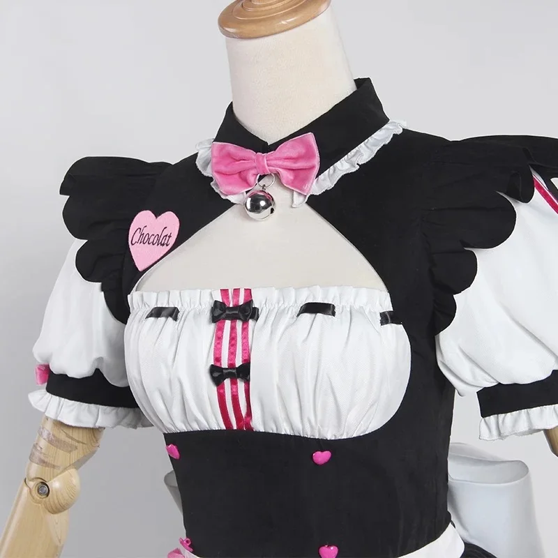 

NEKOPARA Cosplay Pink Chocola Maid Dress Cat Girl Women Costume Game Sets