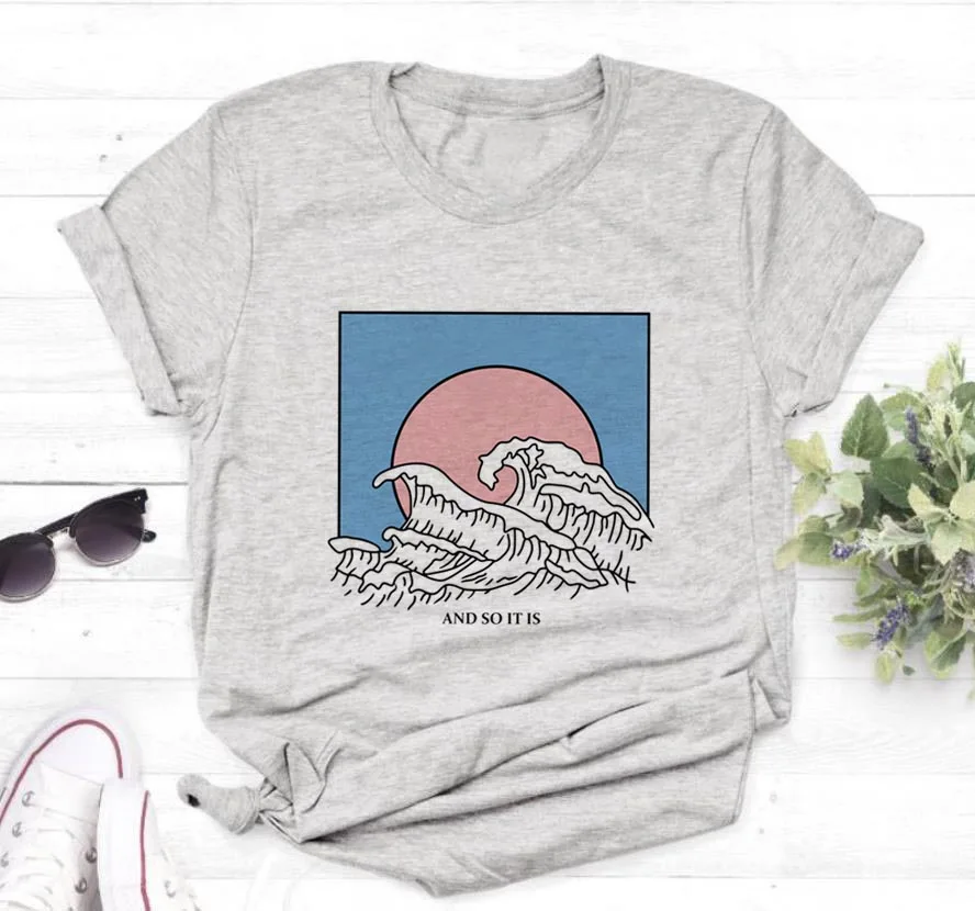 Новая модная летняя повседневная футболка в стиле Харадзюку с японскими буквами