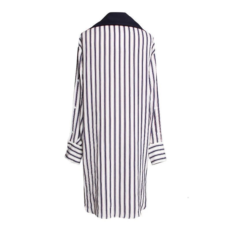 Женский комплект из двух предметов свободная длинная полосатая блузка оверсайз