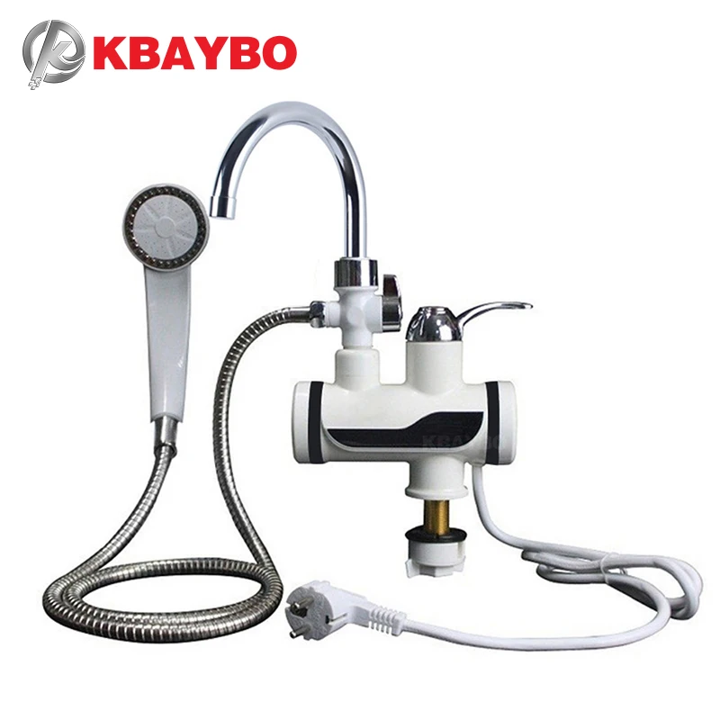 

KBAYBO 3000W Water Heater Bathroom Kitchen instant electric water heater tap LCD temperature display Tankless faucet