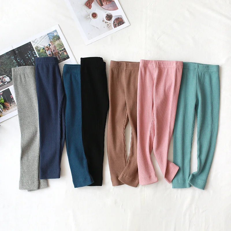 Осенние леггинсы для маленьких девочек повседневные узкие длинные штаны с