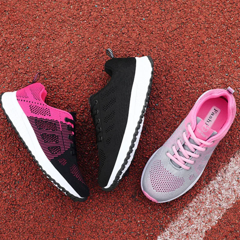 

Women Shoes Casual Breathable Mesh Sneakers for Walking Lace Up Flat Shoes Women Spring Autumn Tenis Feminino Size 35-42 WSH3778