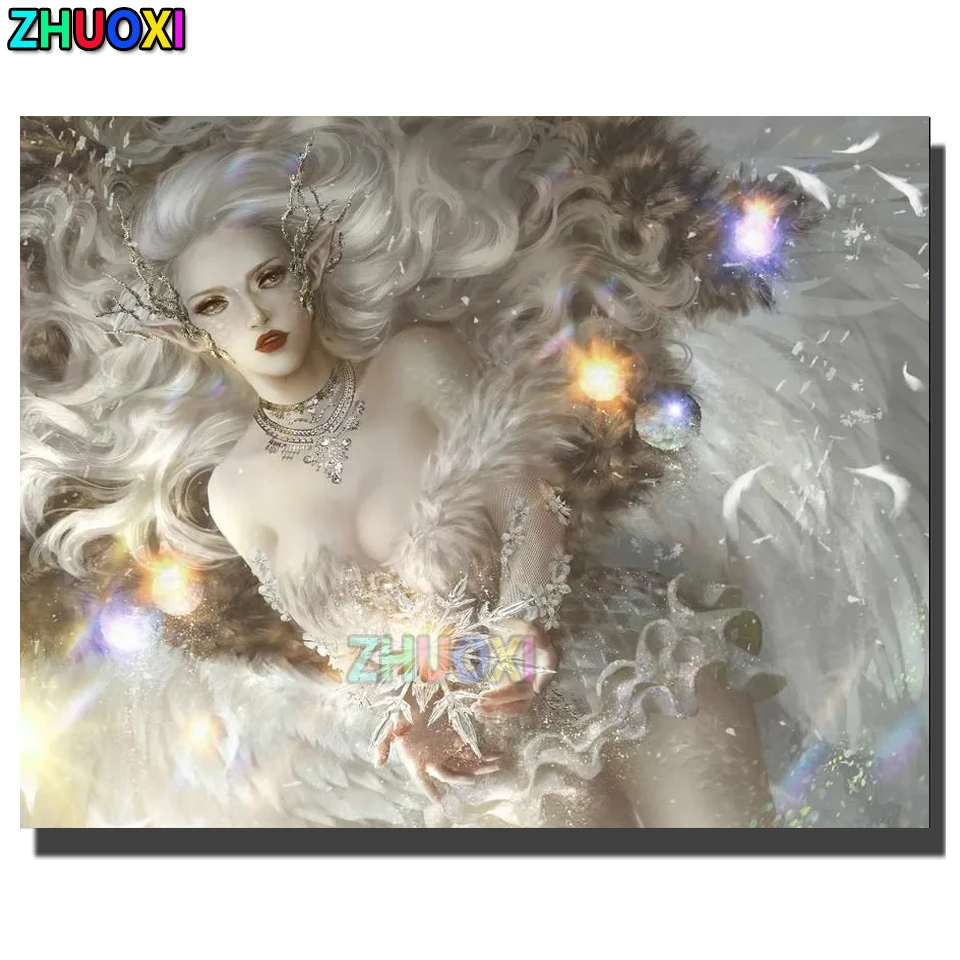 

Diy diamond painting Fantasy Snow Princess Magic Elf Picture Of rhinestone mosaic cross stitch 5d embroidery kits full square