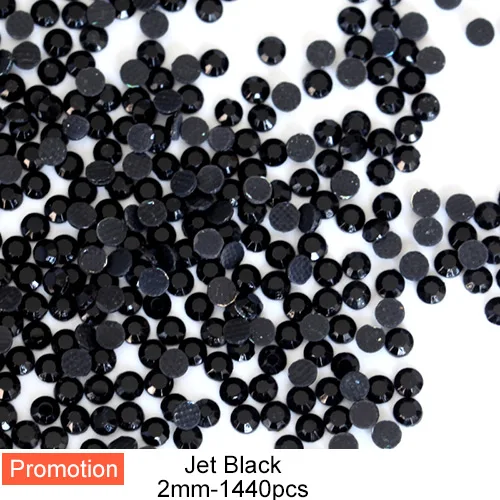 Jet Black Стразы DMC с горячей фиксацией, 23 Цвета, SS6-SS30, 1200 шт., стразы для украшения свадебного платья B1262 - Цвет: Jet Black