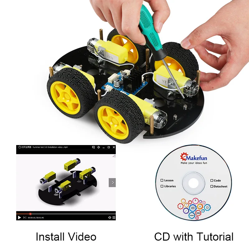 Emakefun для Arduino робот 4WD автомобили приложение RC дистанционное управление Bluetooth