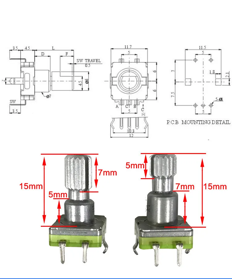YYT 5 шт. EC11 DVD-кодировщик автомобиля потенциометр навигации переключатель