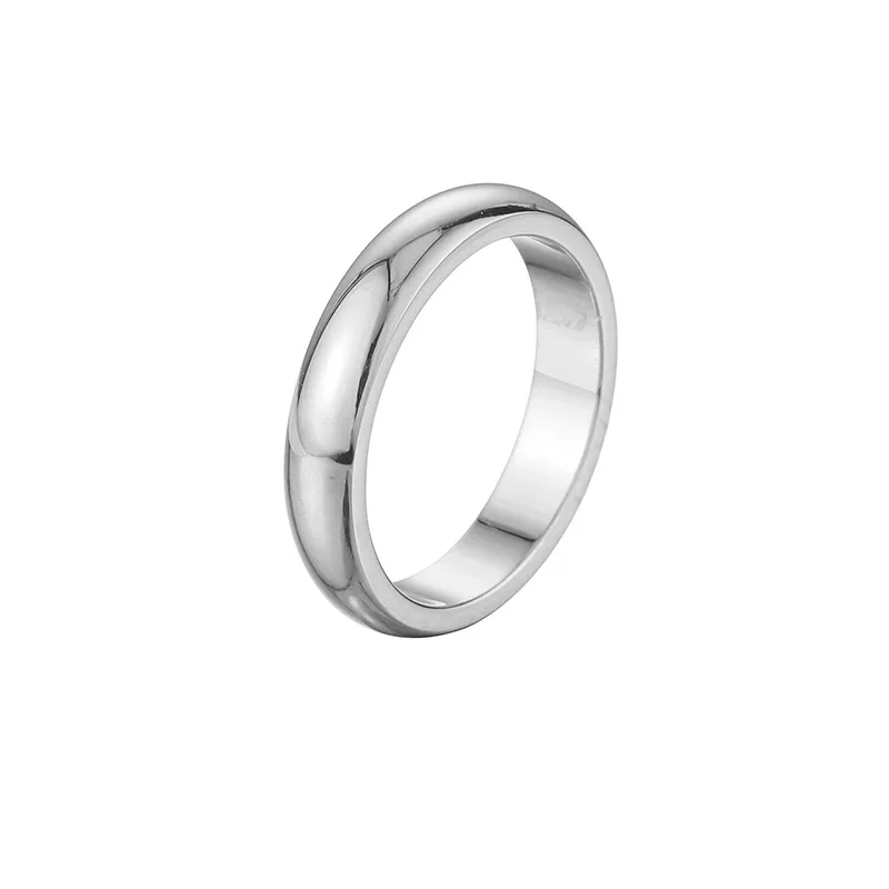 MAE Classical INS Rings Silver Rose Gold 4mm Round Titanium Stainless Steel For Women Men Simple Style Fashion Jewelry | Украшения и