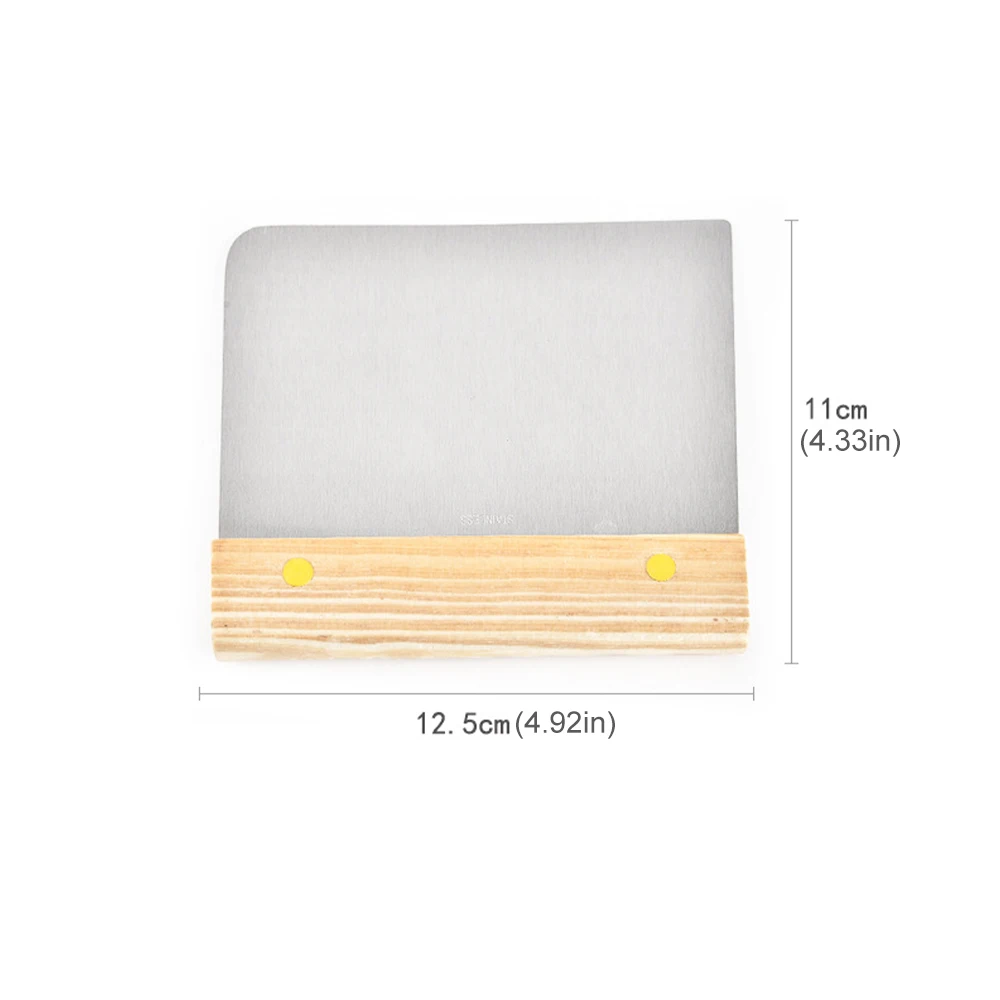 

Creative Stainless Steel Dough Scraper With Wooden Handle Pizza Cake Scraper For Cutting Cake Slices Spatula Kitchen Baking Tool