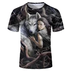 Новинка 2020, веселая крутая футболка с 3D-принтом волка в стиле Харадзюку, мужскиеженские летние топы с коротким рукавом, красивая футболка, модные футболки с животными