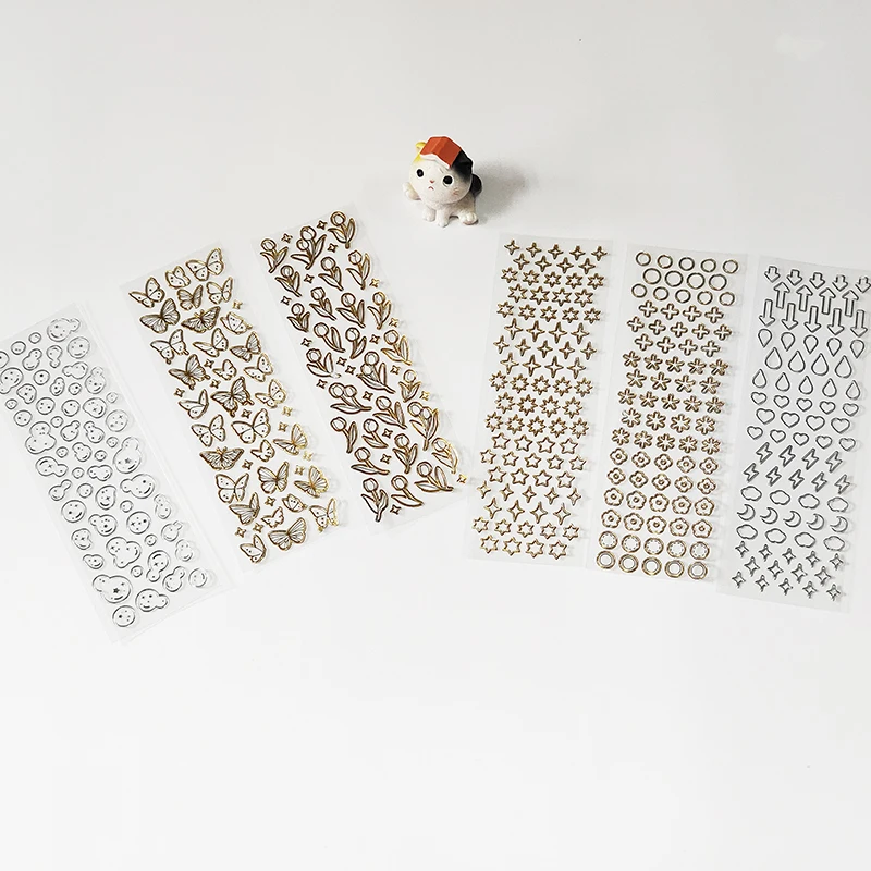 

3 шт. бронзовые Золотые Серебряные звезды бабочка снег тюльпан фотография фотоальбом журнал канцелярские товары