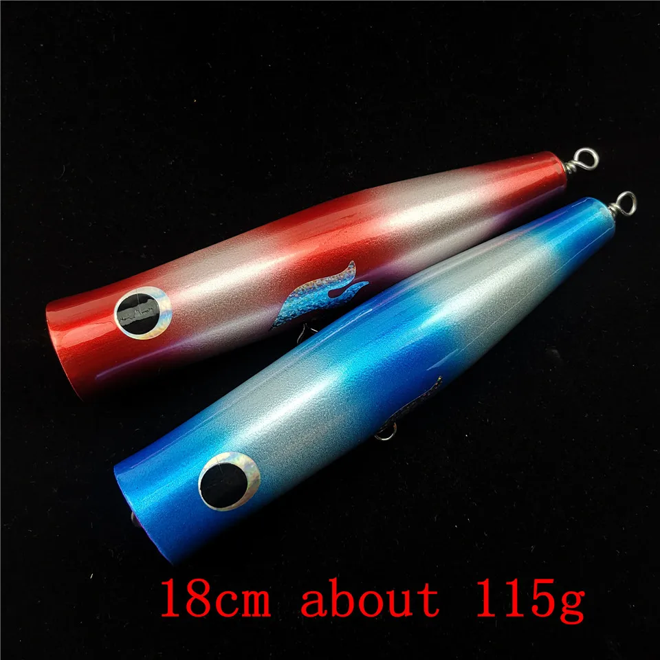 Swolfy 2pc Wooden lure Boat Fishing Lure Popper Saltwater Big Game Topwater Wood Bait 115G/120G/190G | Спорт и развлечения