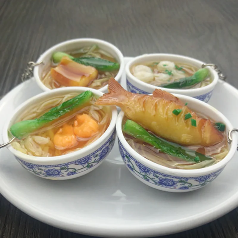 Новый Брелок-лапша креативный брелок &quotМиска&quot китайский синий и белый фарфор