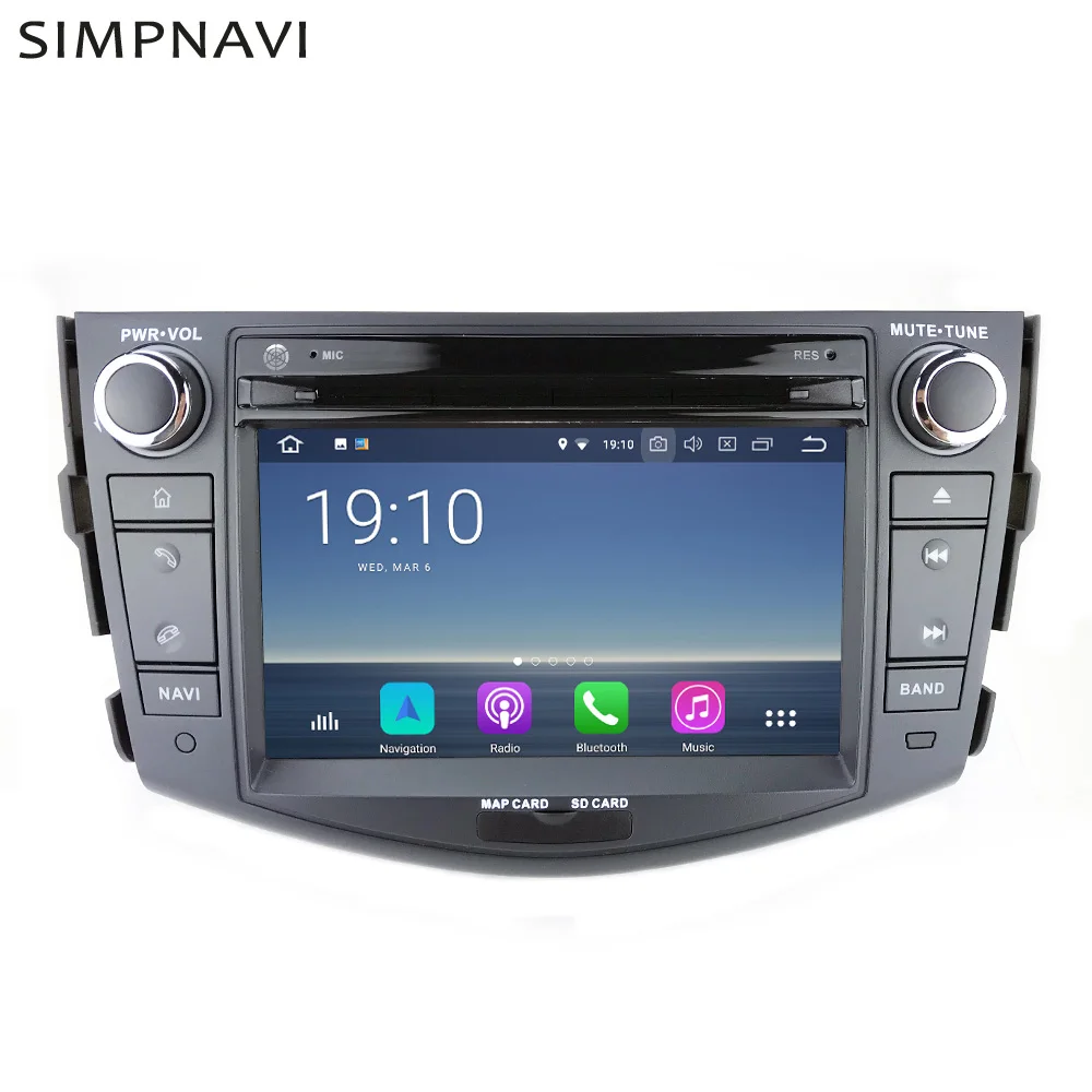 7-дюймовый экран 2 Din Φ плеер для Toyota RAV4 2007-2011 встроенный Carplay Android 15 полос EQ 4 Гб ОЗУ 64