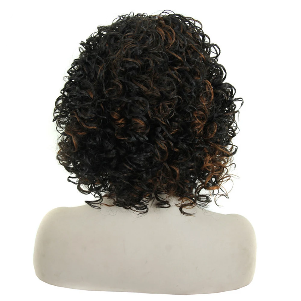 

Afro Girls Cosplay Wig of Curly Medium-Length Afro Loose Mixed Color Hair