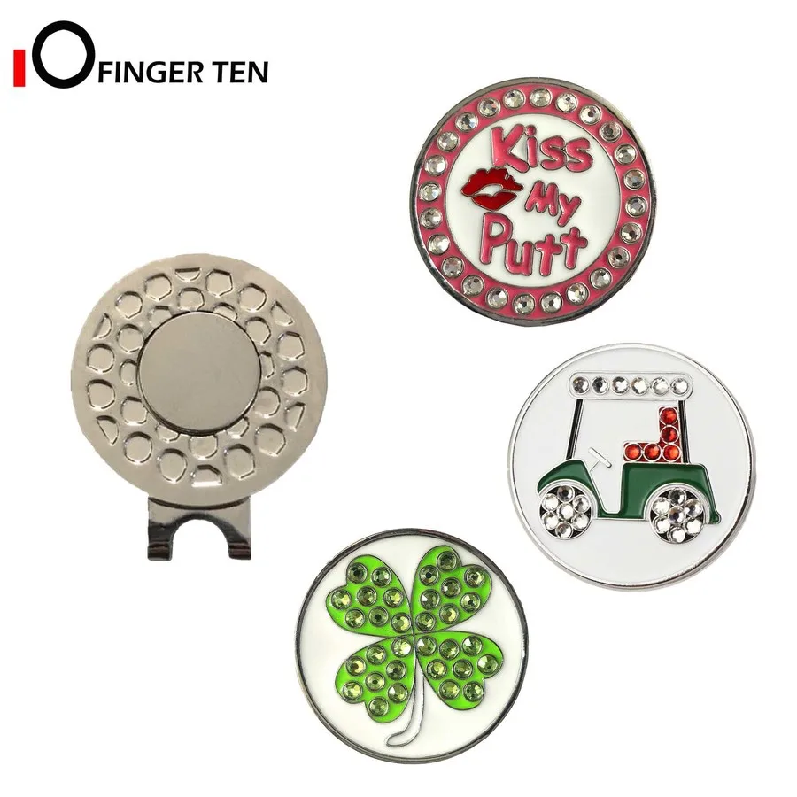 

3 Pcs Golf Ball Markers with 1 Pc Magnetic Golf Hat Clip Premium Gifts for Golfer Removable Attaches Easily Drop Shipping