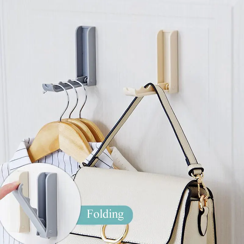 Multi-Function Home Accessories Foldable Door Hook Wall Hanger Drying Rack 3 Hole Suit Bathroom Plastic Organizer | Дом и сад