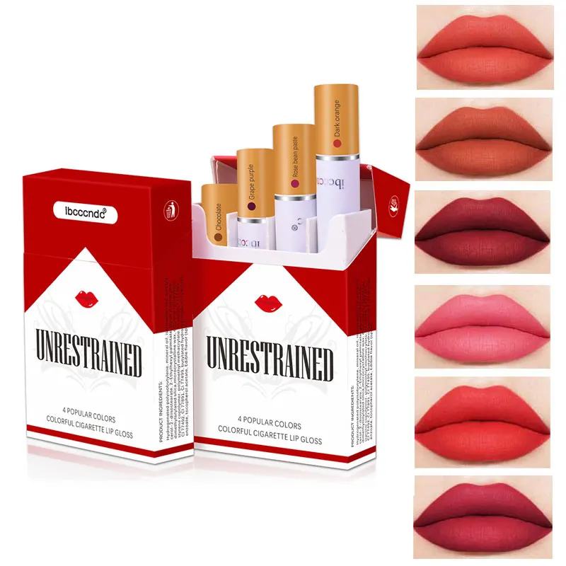 4 шт./компл. Набор губной помады для сигарет водостойкая Матовая жидкая губная