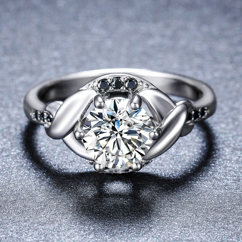 

SODROV 925 Sterling Silver Ring Trendy Engagement Rings for Women Round Female Bague Sterling Silver Jewelry G076