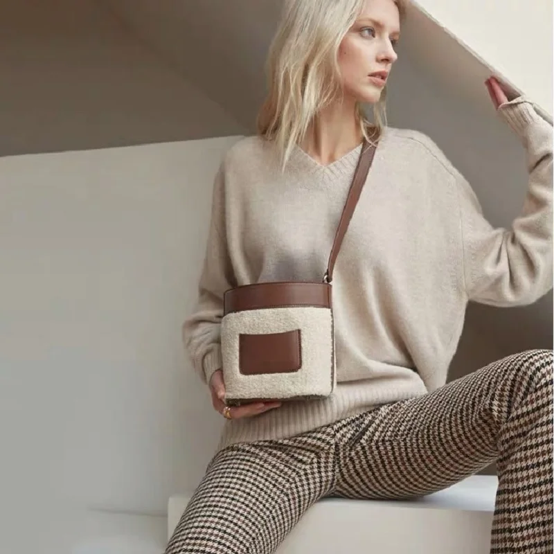 Women Single Shoulder Crossbody Bag All-match Bucket 2019 Autumn Korean Version Lovely Design PU Leather Drawstring Handbag | Багаж и
